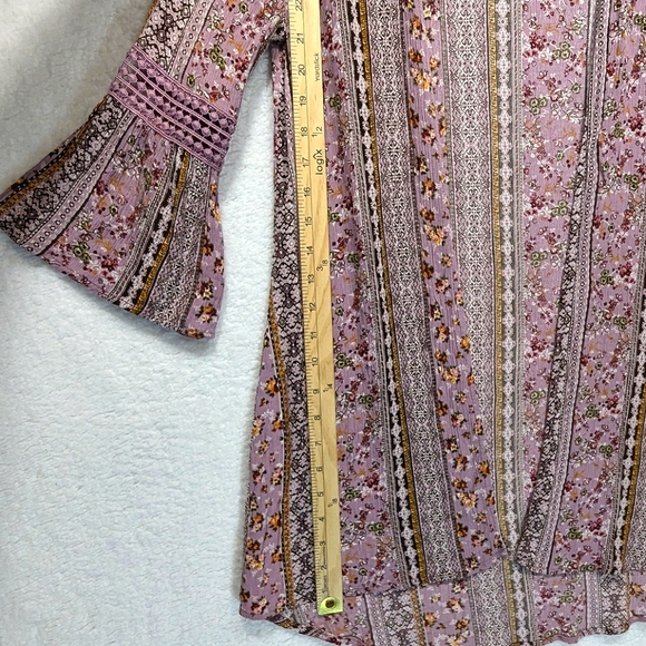 Gypsies & Moondust Boho Floral Print Belle Sleeve Longline Open Kimono Duster - Picture 7 of 12